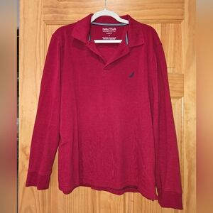 Nautica Red Polo Shirt Classic Style